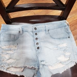 Massio denim High-rise shorts